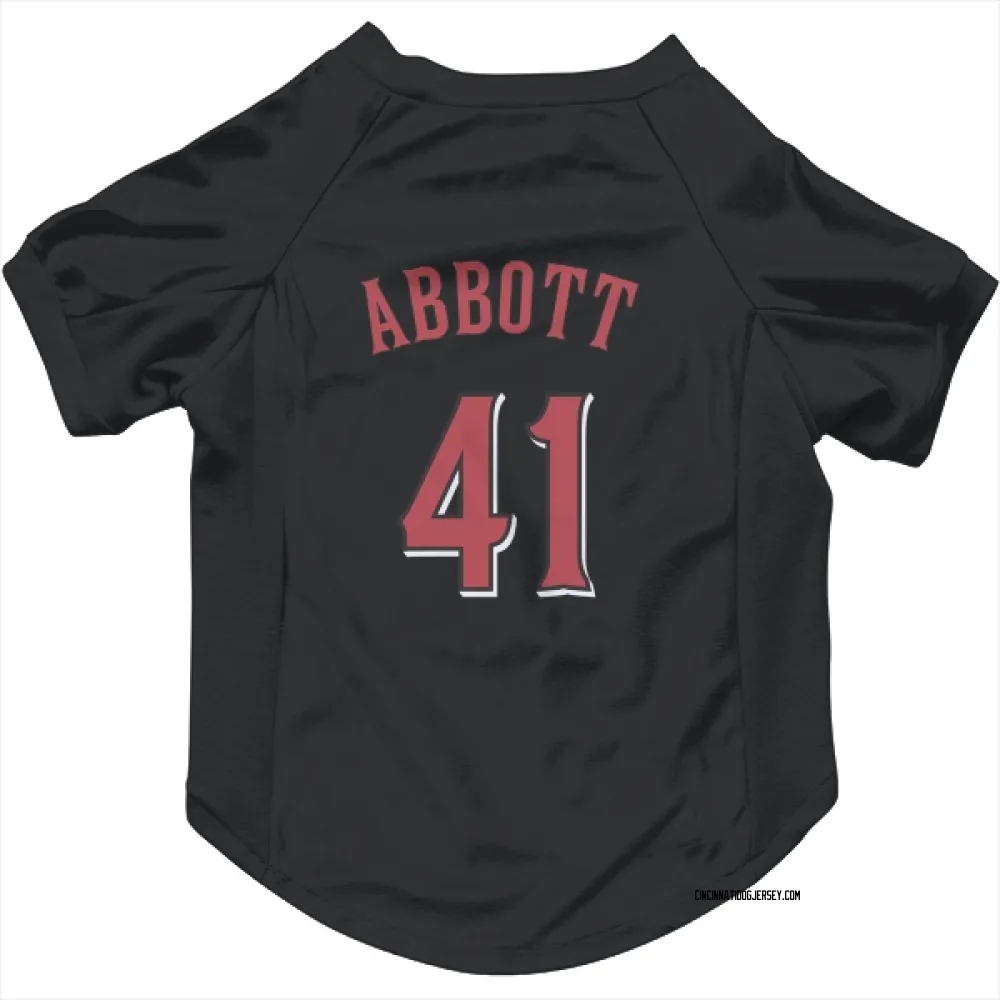 Cincinnati Reds Andrew Abbott Black Pet Jersey for Dog & Cat