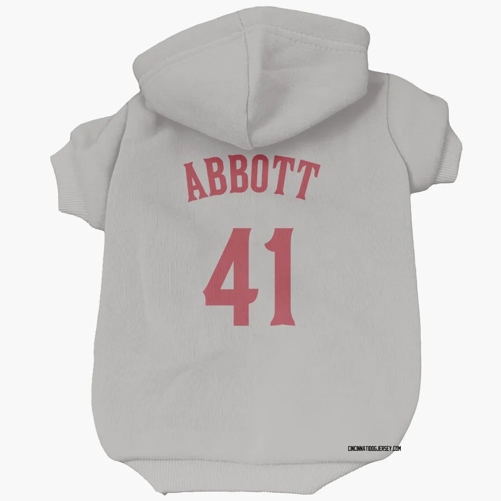 Cincinnati Reds Andrew Abbott Gray Pet Hoodie for Dog & Cat