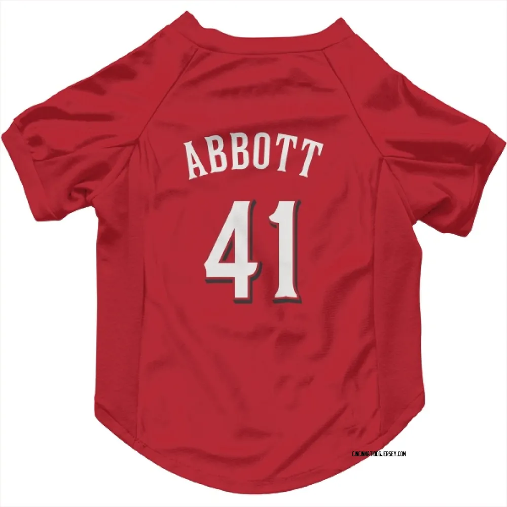 Cincinnati Reds Andrew Abbott Scarlet Pet Jersey for Dog & Cat