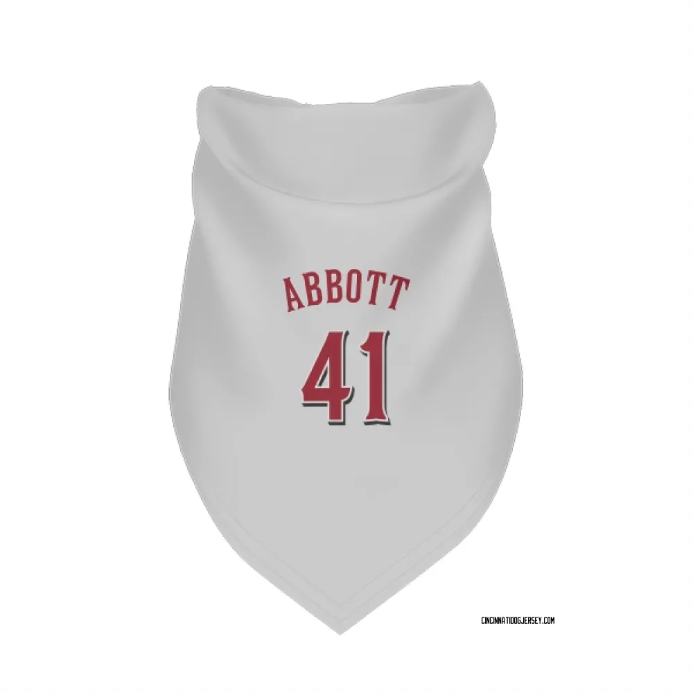 Cincinnati Reds Andrew Abbott White Pet Bandana for Dog & Cat