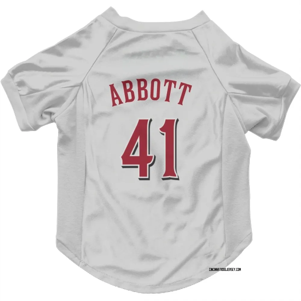 Cincinnati Reds Andrew Abbott White Pet Jersey for Dog & Cat