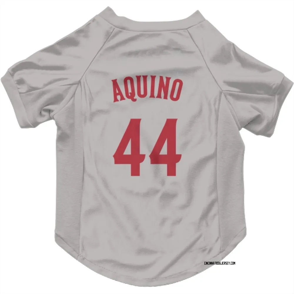 Cincinnati Reds Aristides Aquino Gray Pet Jersey for Dog & Cat