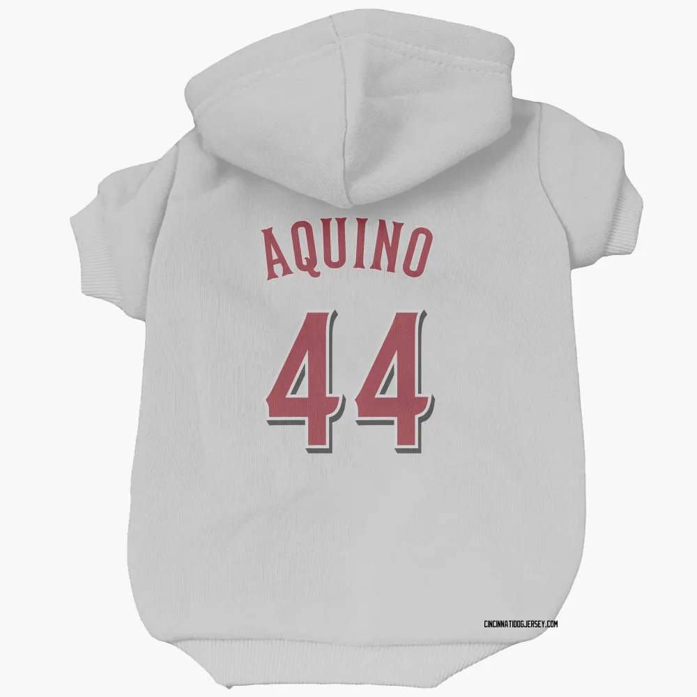 Cincinnati Reds Aristides Aquino White Pet Hoodie for Dog & Cat