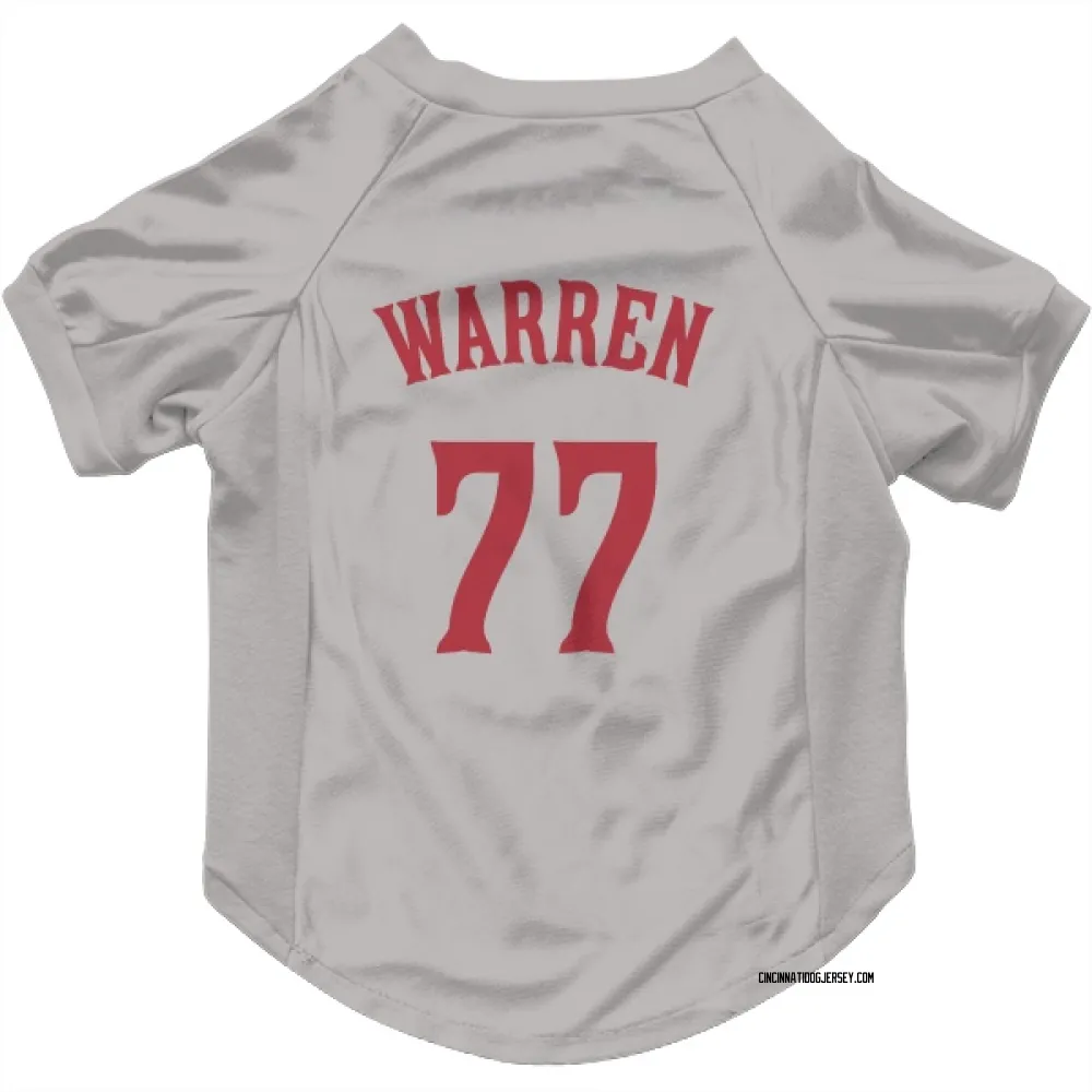 Cincinnati Reds Art Warren Gray Pet Jersey for Dog & Cat
