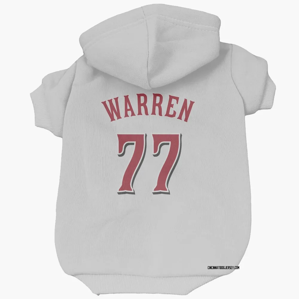 Cincinnati Reds Art Warren White Pet Hoodie for Dog & Cat