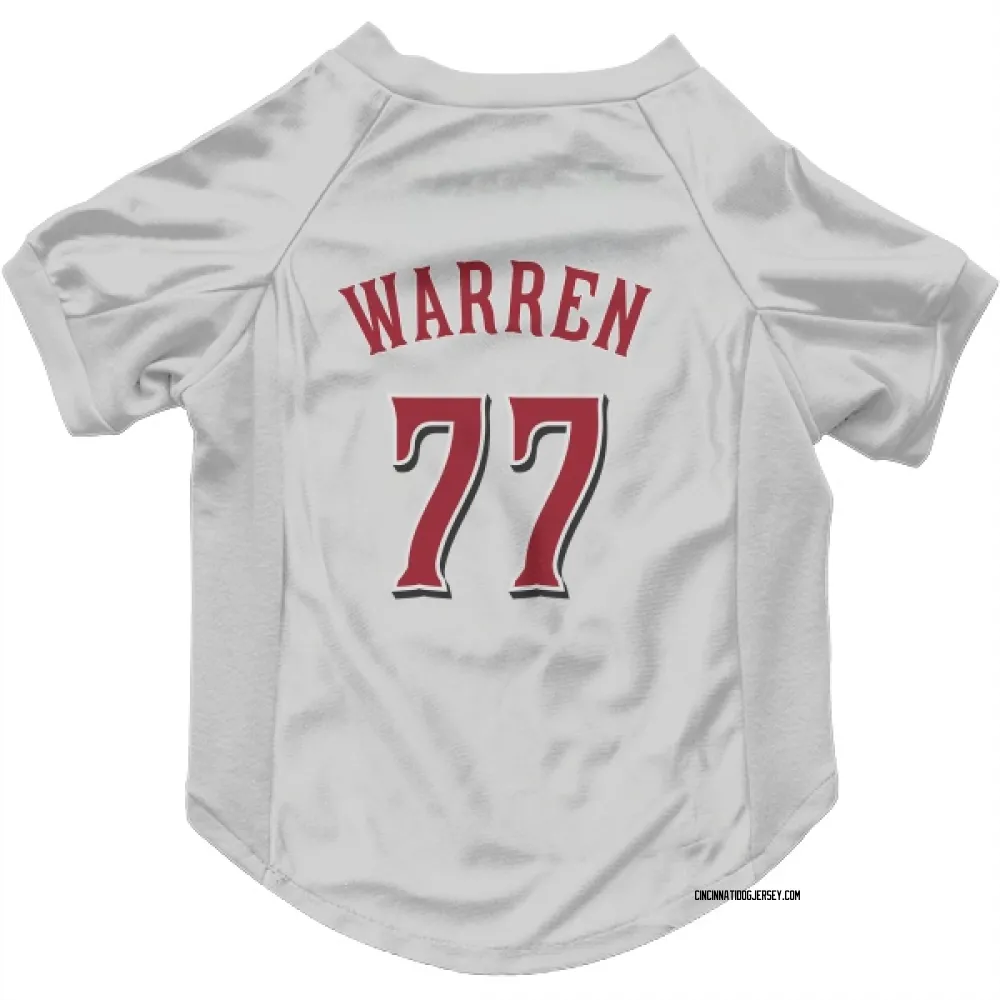 Cincinnati Reds Art Warren White Pet Jersey for Dog & Cat