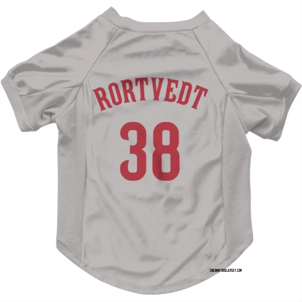 Cincinnati Reds Ben Rortvedt Gray Pet Jersey for Dog & Cat