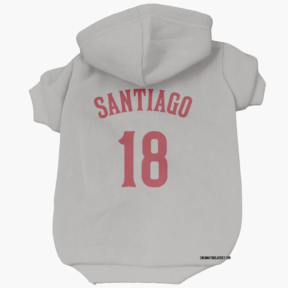 Cincinnati Reds Benito Santiago Gray Pet Hoodie for Dog & Cat