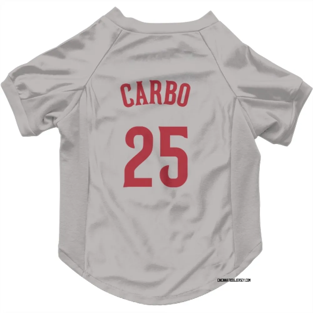 Cincinnati Reds Bernie Carbo Gray Pet Jersey for Dog & Cat