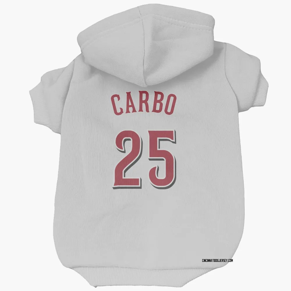 Cincinnati Reds Bernie Carbo White Pet Hoodie for Dog & Cat