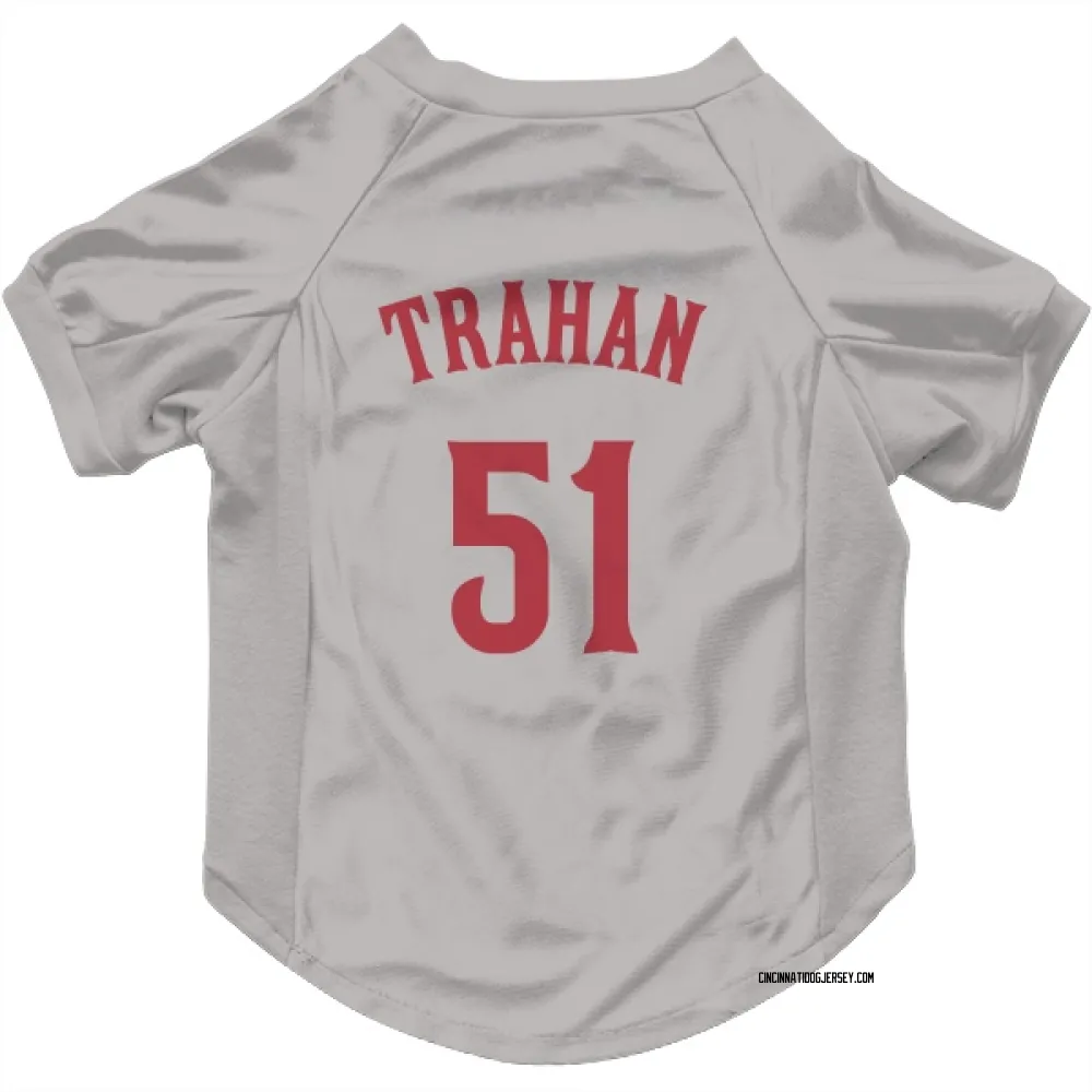 Cincinnati Reds Blake Trahan Gray Pet Jersey for Dog & Cat