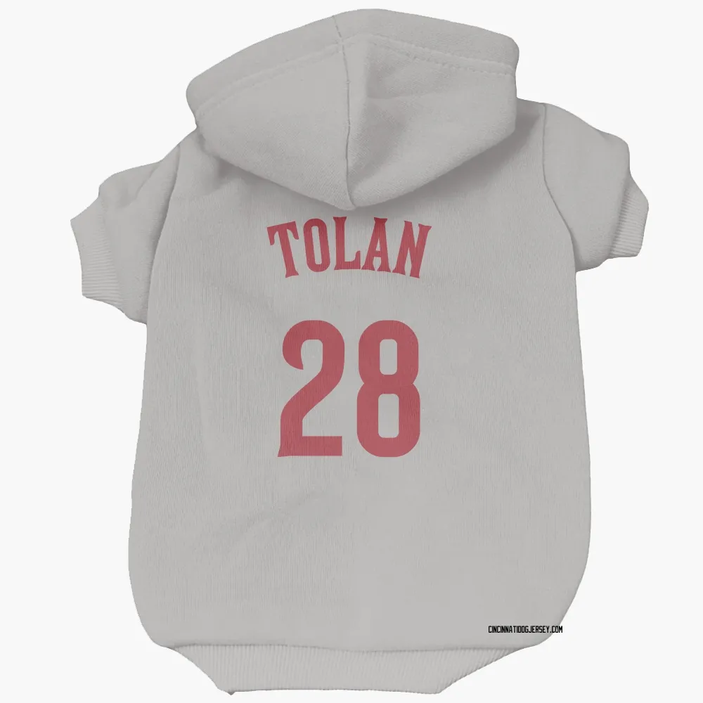 Cincinnati Reds Bobby Tolan Gray Pet Hoodie for Dog & Cat