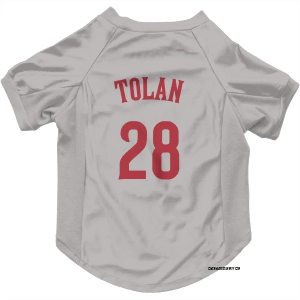 Cincinnati Reds Bobby Tolan Gray Pet Jersey for Dog & Cat