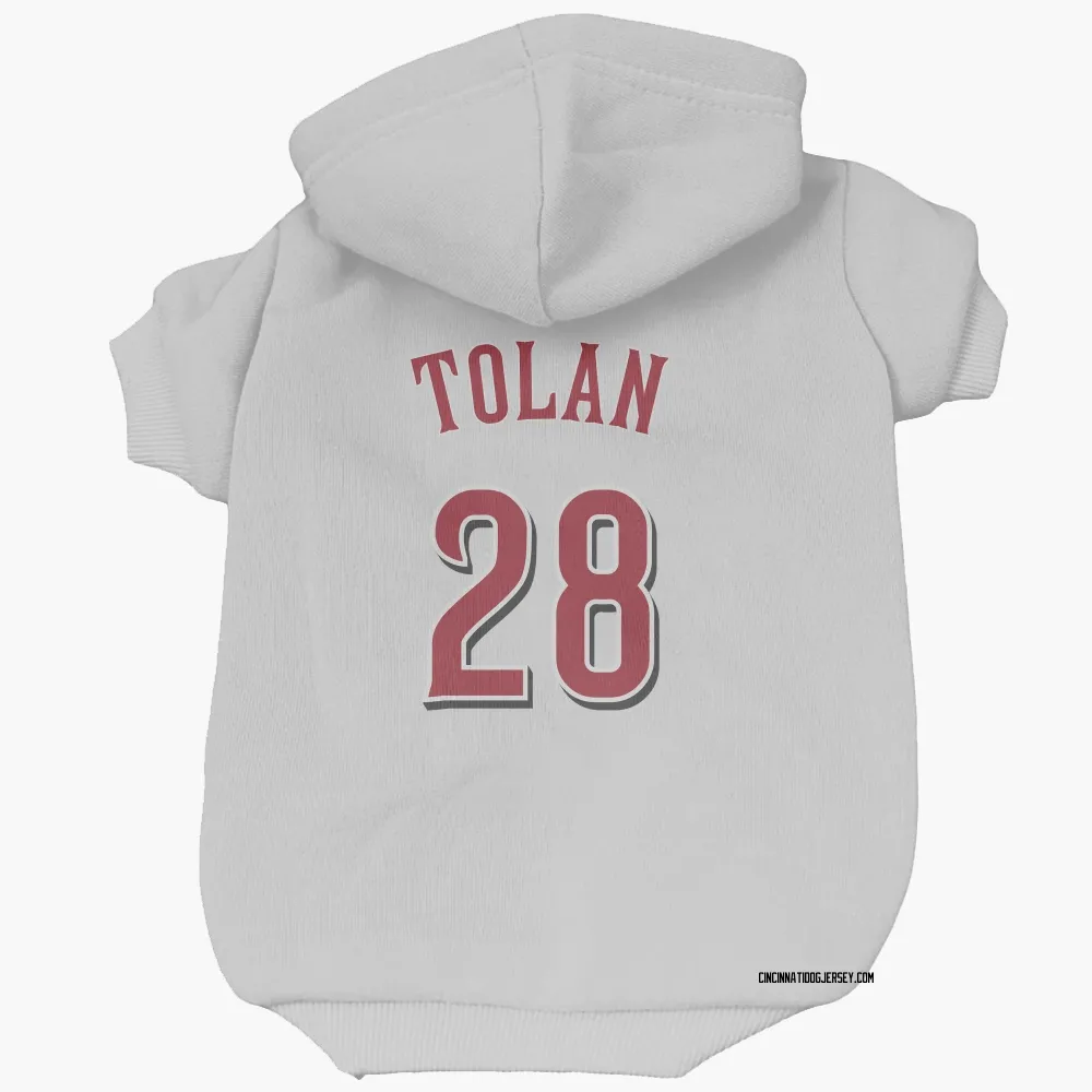 Cincinnati Reds Bobby Tolan White Pet Hoodie for Dog & Cat