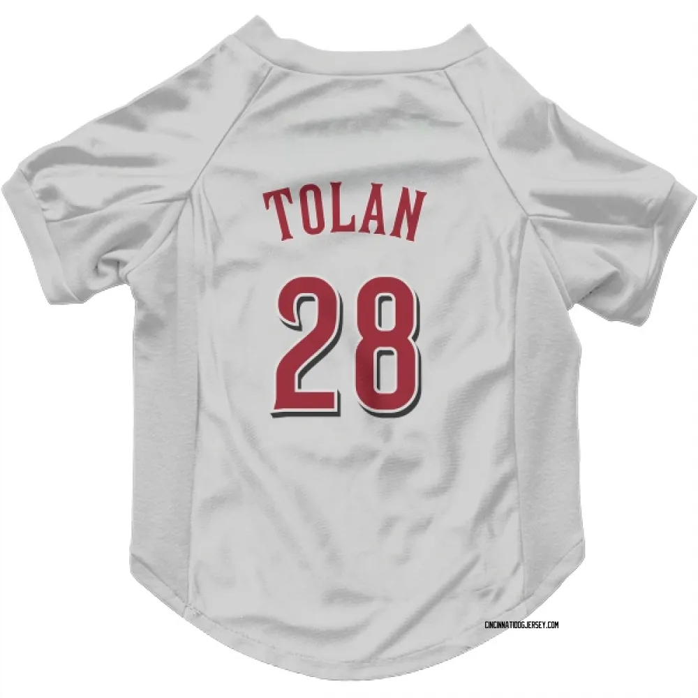 Cincinnati Reds Bobby Tolan White Pet Jersey for Dog & Cat
