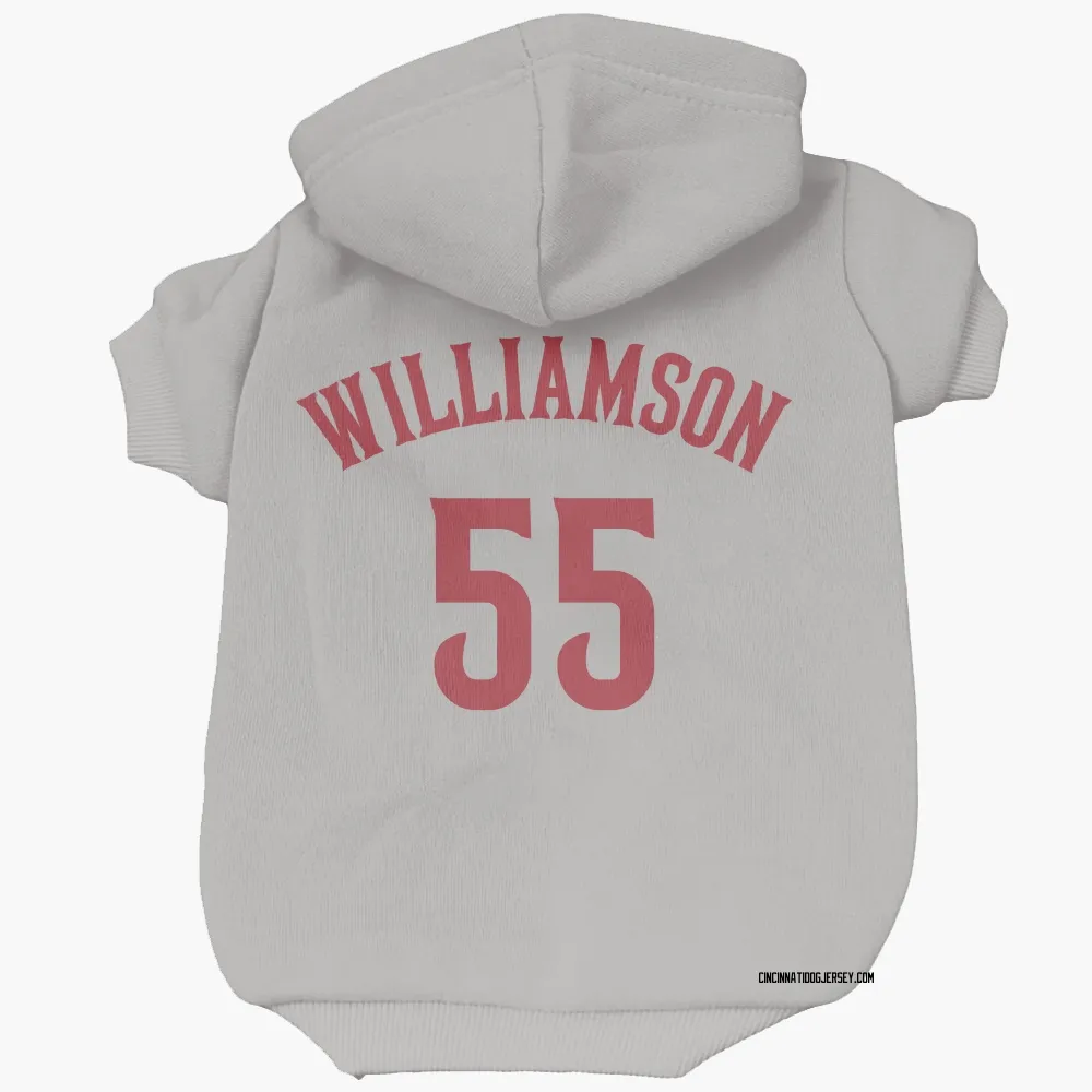 Cincinnati Reds Brandon Williamson Gray Pet Hoodie for Dog & Cat