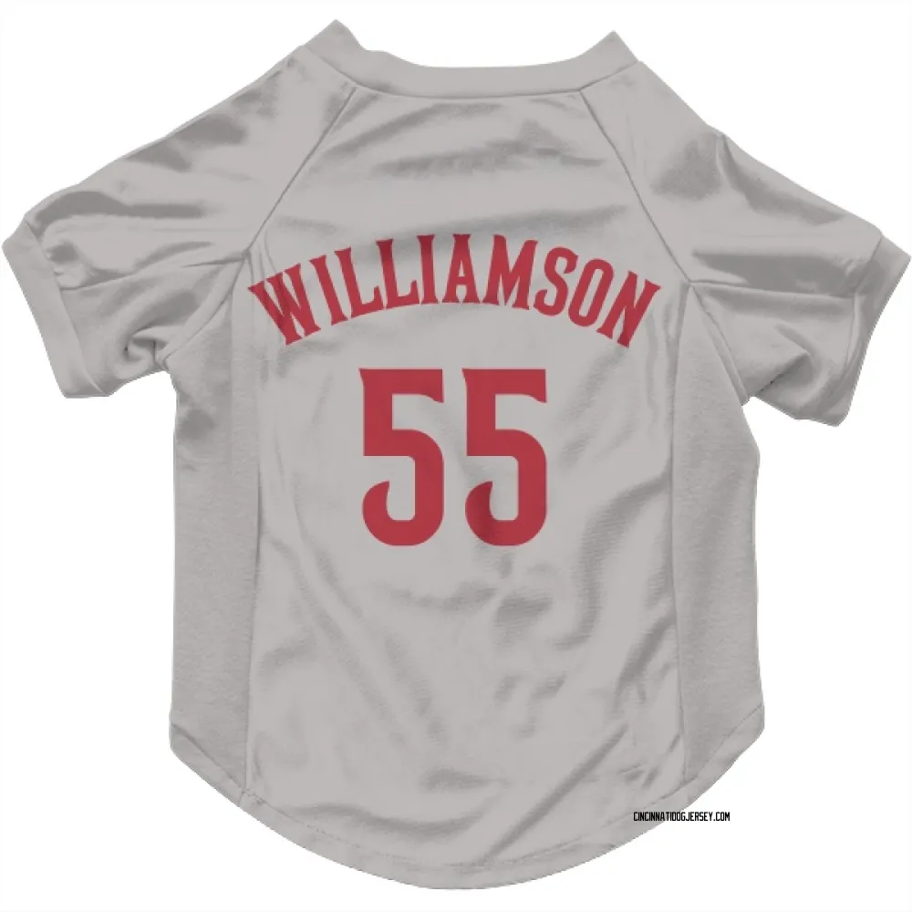 Cincinnati Reds Brandon Williamson Gray Pet Jersey for Dog & Cat