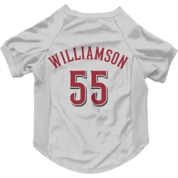 Cincinnati Reds Brandon Williamson White Pet Jersey for Dog & Cat