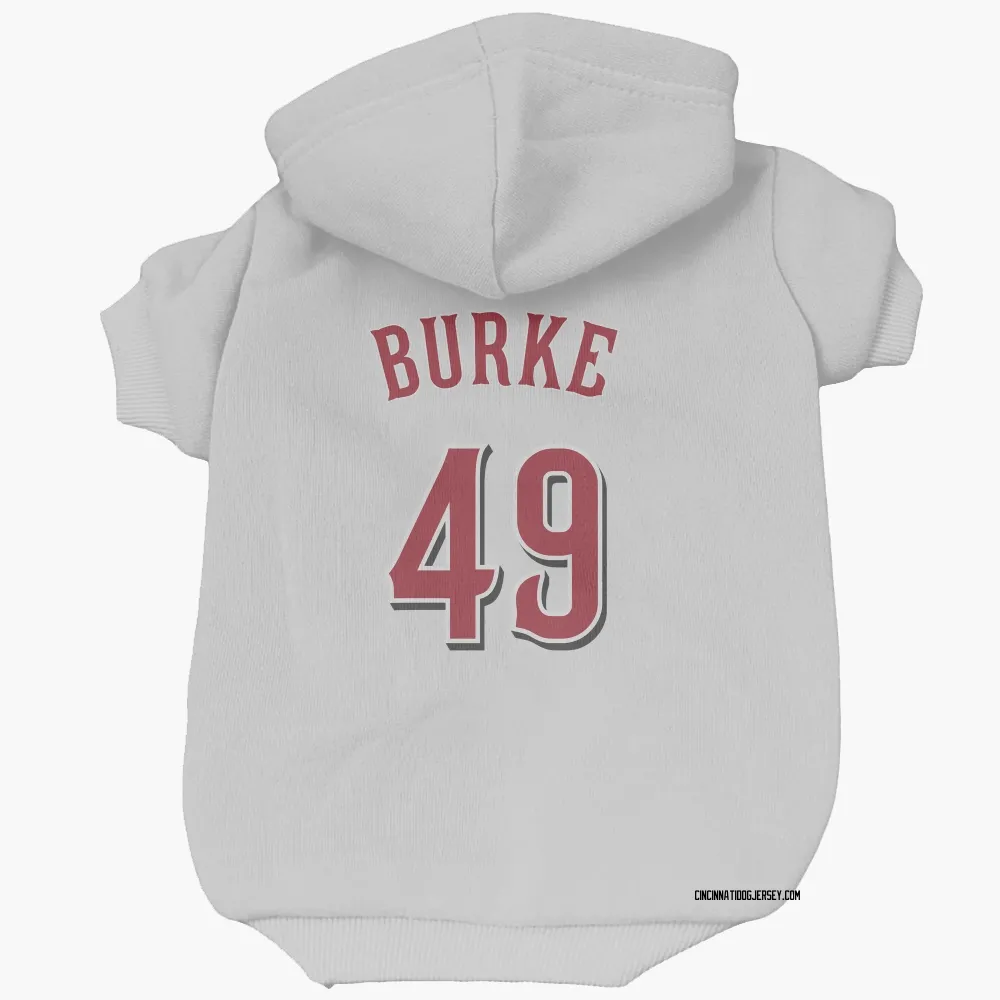Cincinnati Reds Brock Burke White Pet Hoodie for Dog & Cat