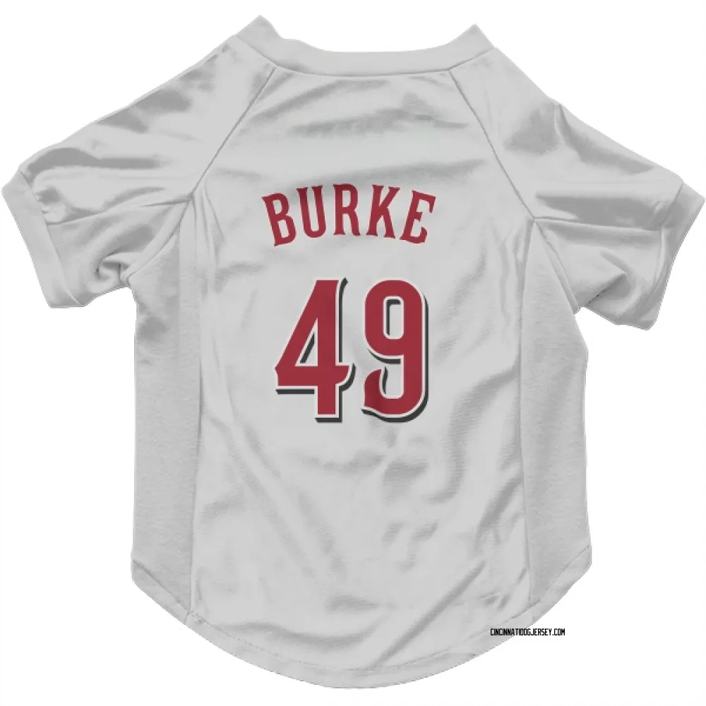Cincinnati Reds Brock Burke White Pet Jersey for Dog & Cat