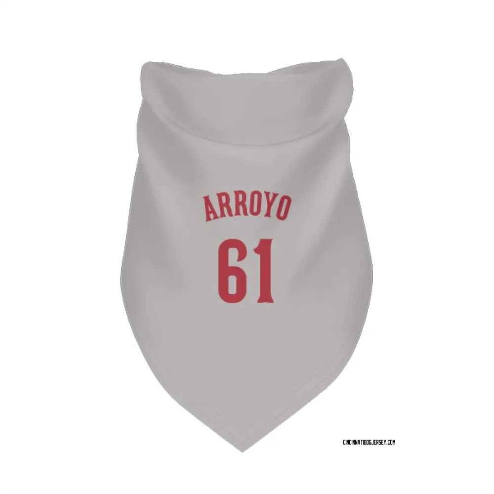 Cincinnati Reds Bronson Arroyo Gray Pet Bandana for Dog & Cat