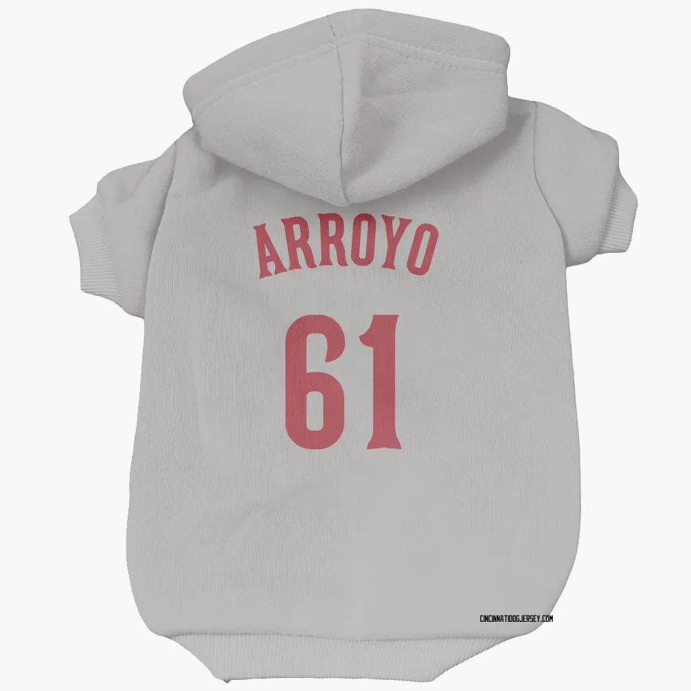Cincinnati Reds Bronson Arroyo Gray Pet Hoodie for Dog & Cat