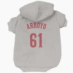 Cincinnati Reds Bronson Arroyo Gray Pet Hoodie for Dog & Cat