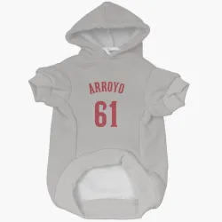 Cincinnati Reds Bronson Arroyo Gray Pet Hoodie for Dog & Cat