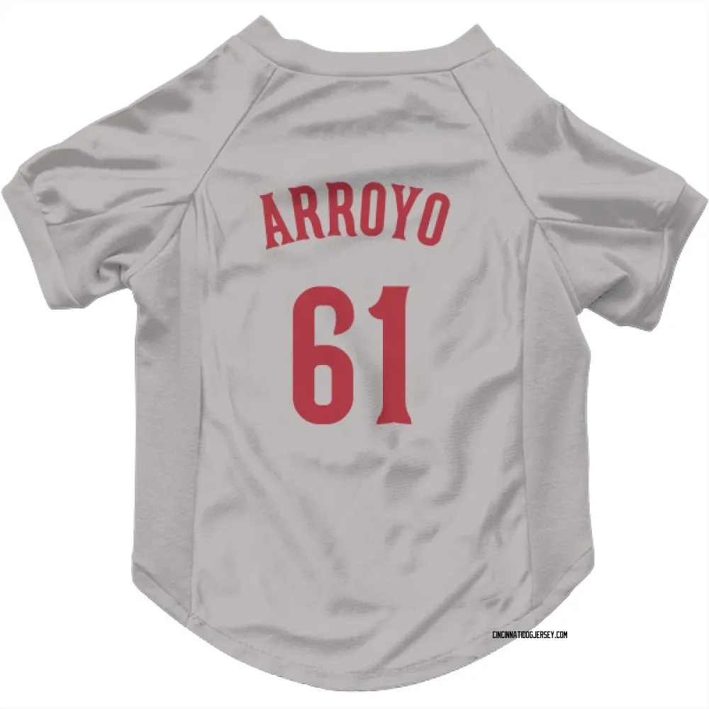 Cincinnati Reds Bronson Arroyo Gray Pet Jersey for Dog & Cat
