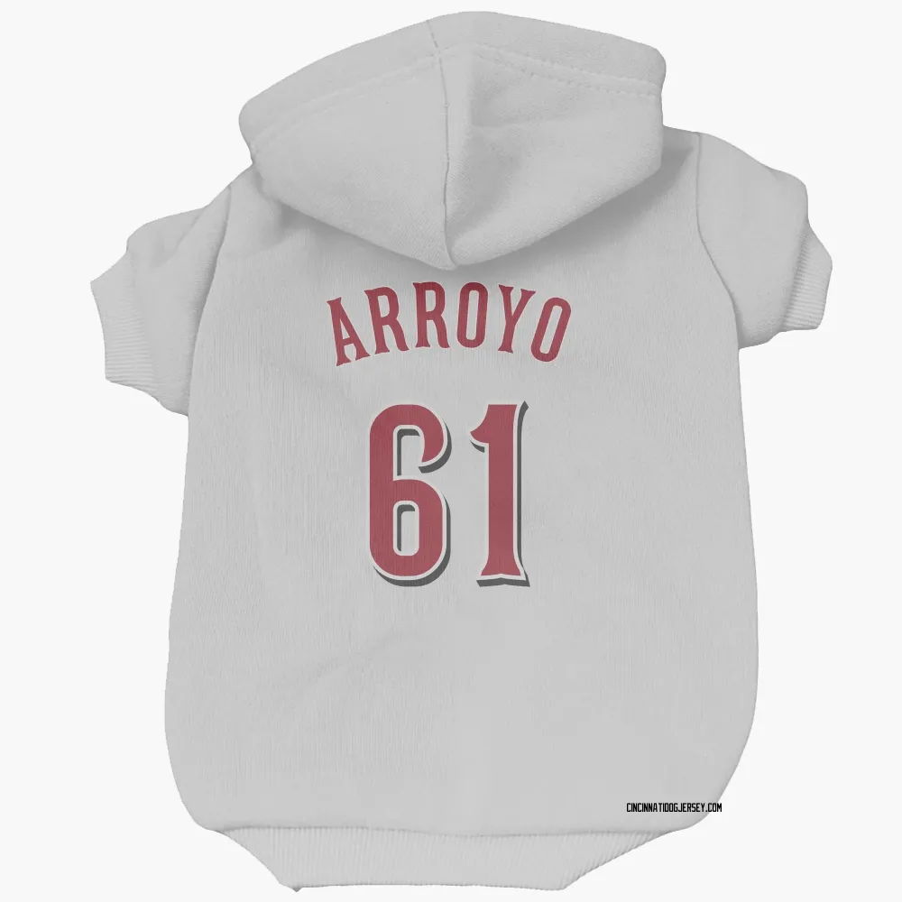 Cincinnati Reds Bronson Arroyo White Pet Hoodie for Dog & Cat