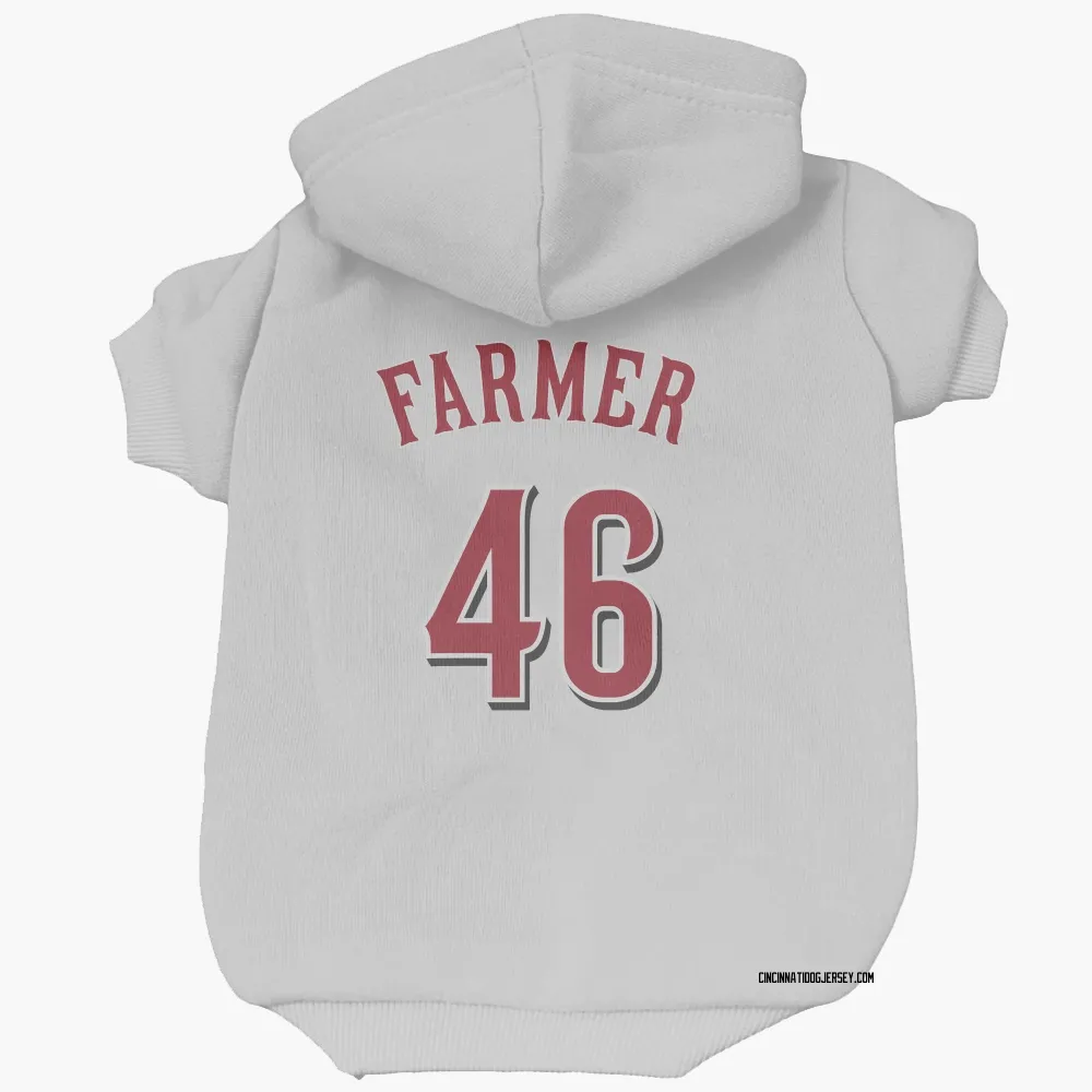 Cincinnati Reds Buck Farmer White Pet Hoodie for Dog & Cat