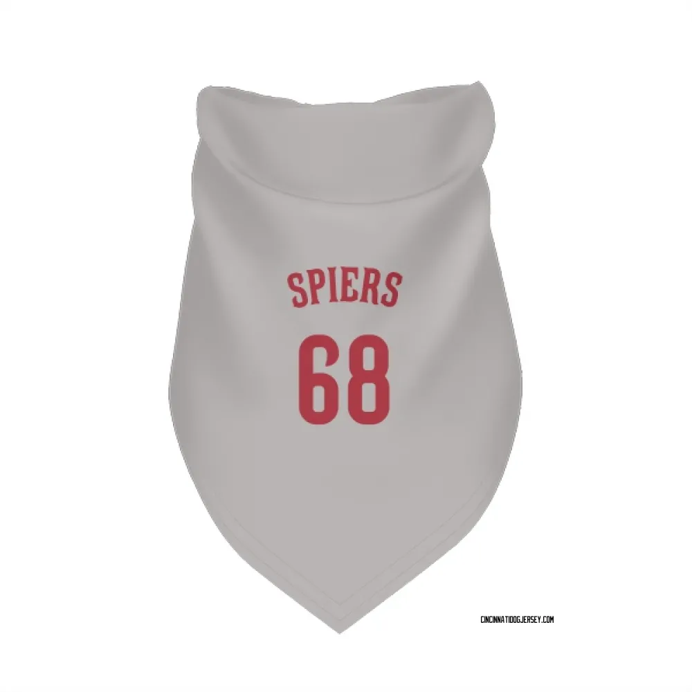 Cincinnati Reds Carson Spiers Gray Pet Bandana for Dog & Cat
