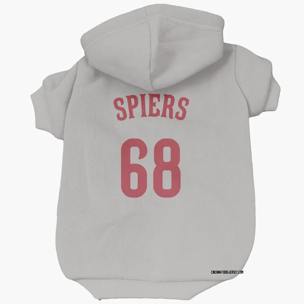 Cincinnati Reds Carson Spiers Gray Pet Hoodie for Dog & Cat