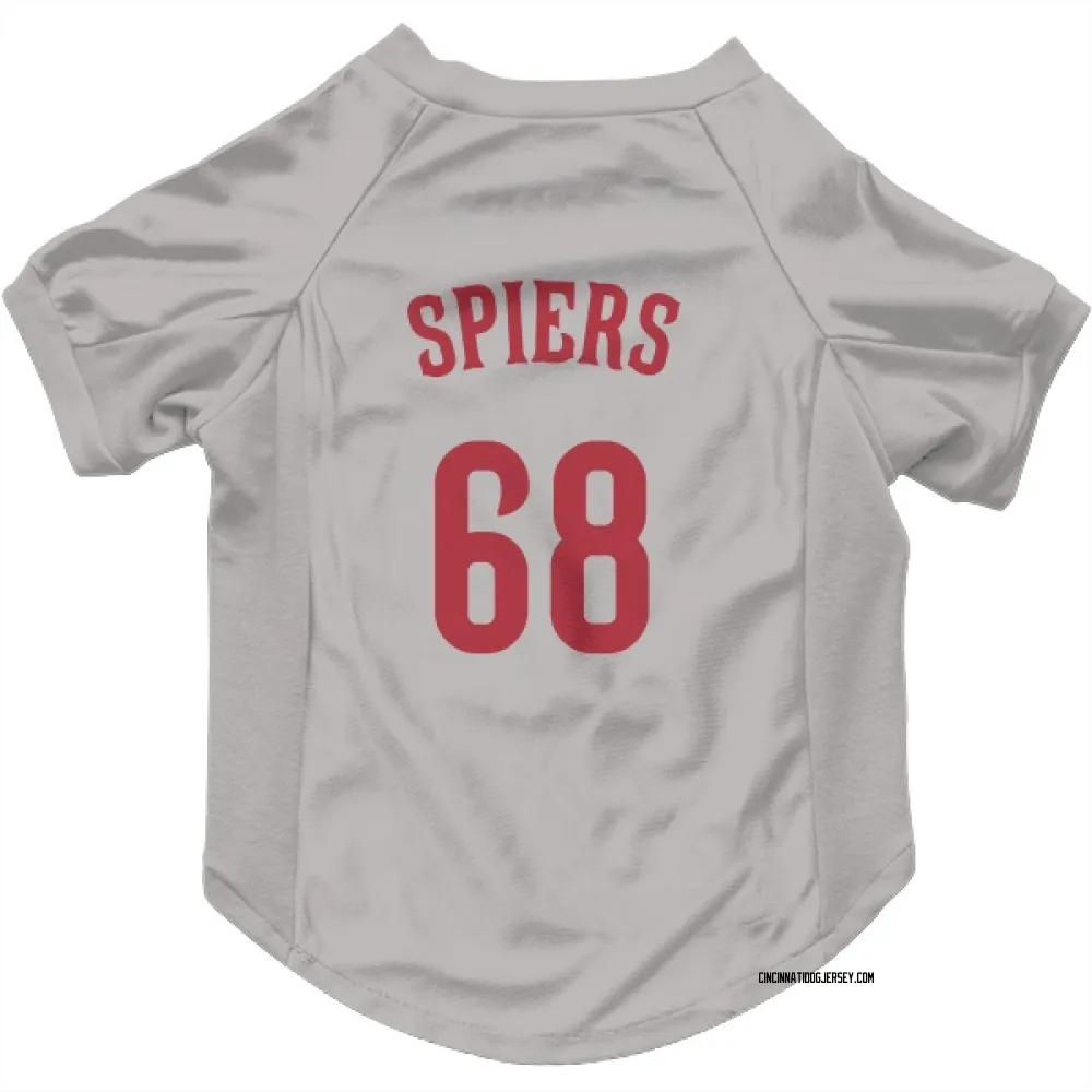 Cincinnati Reds Carson Spiers Gray Pet Jersey for Dog & Cat