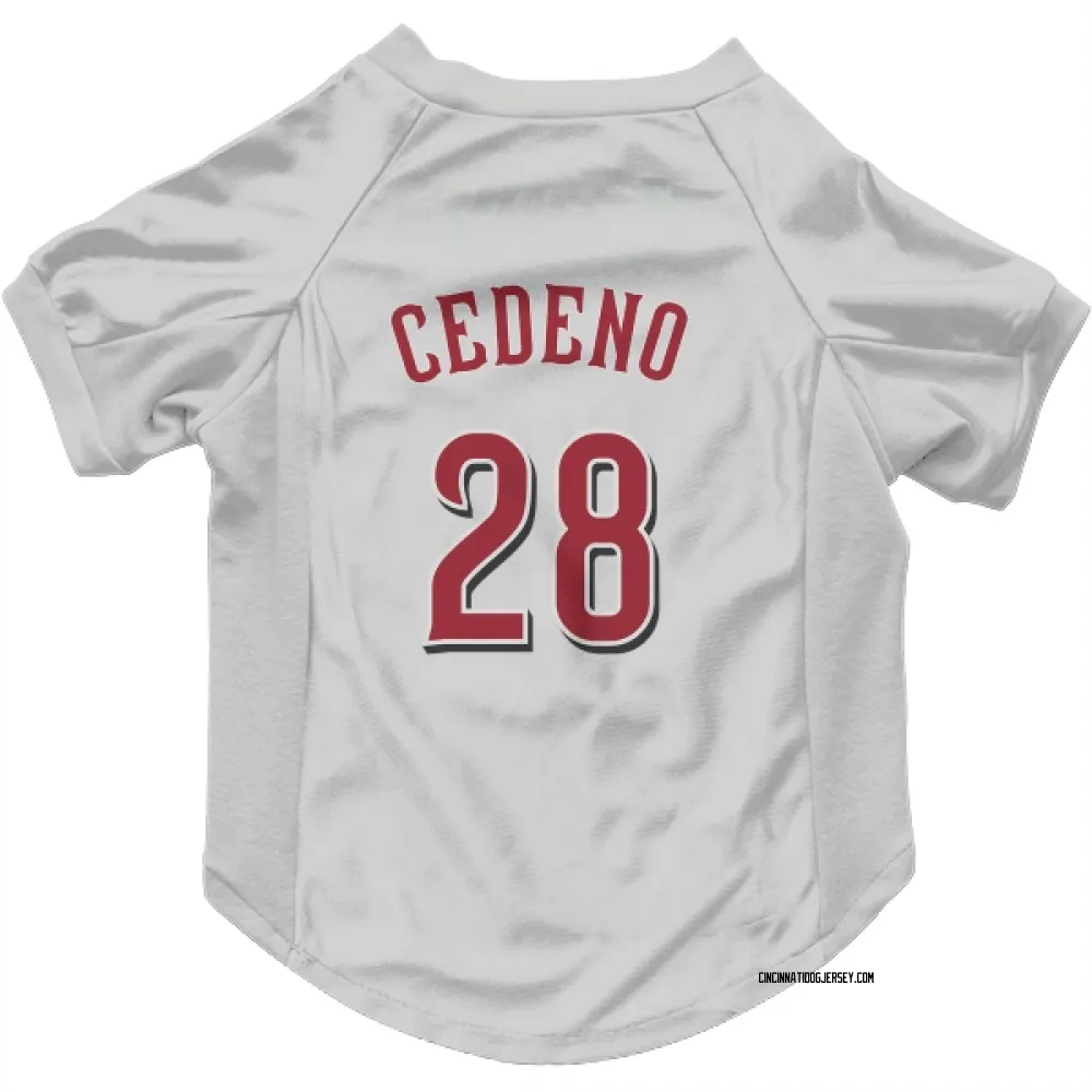 Cincinnati Reds Cesar Cedeno White Pet Jersey for Dog & Cat