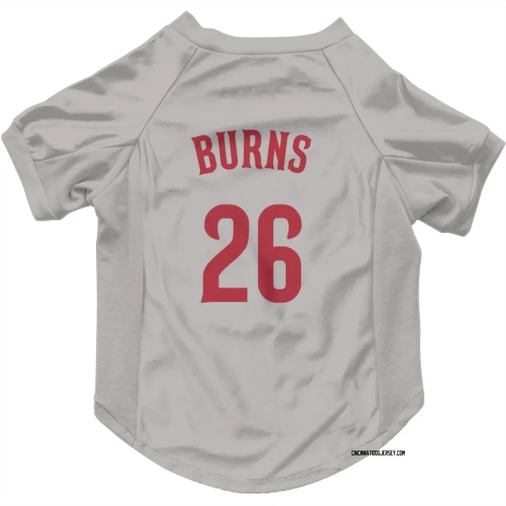 Cincinnati Reds Chase Burns Gray Pet Jersey for Dog & Cat