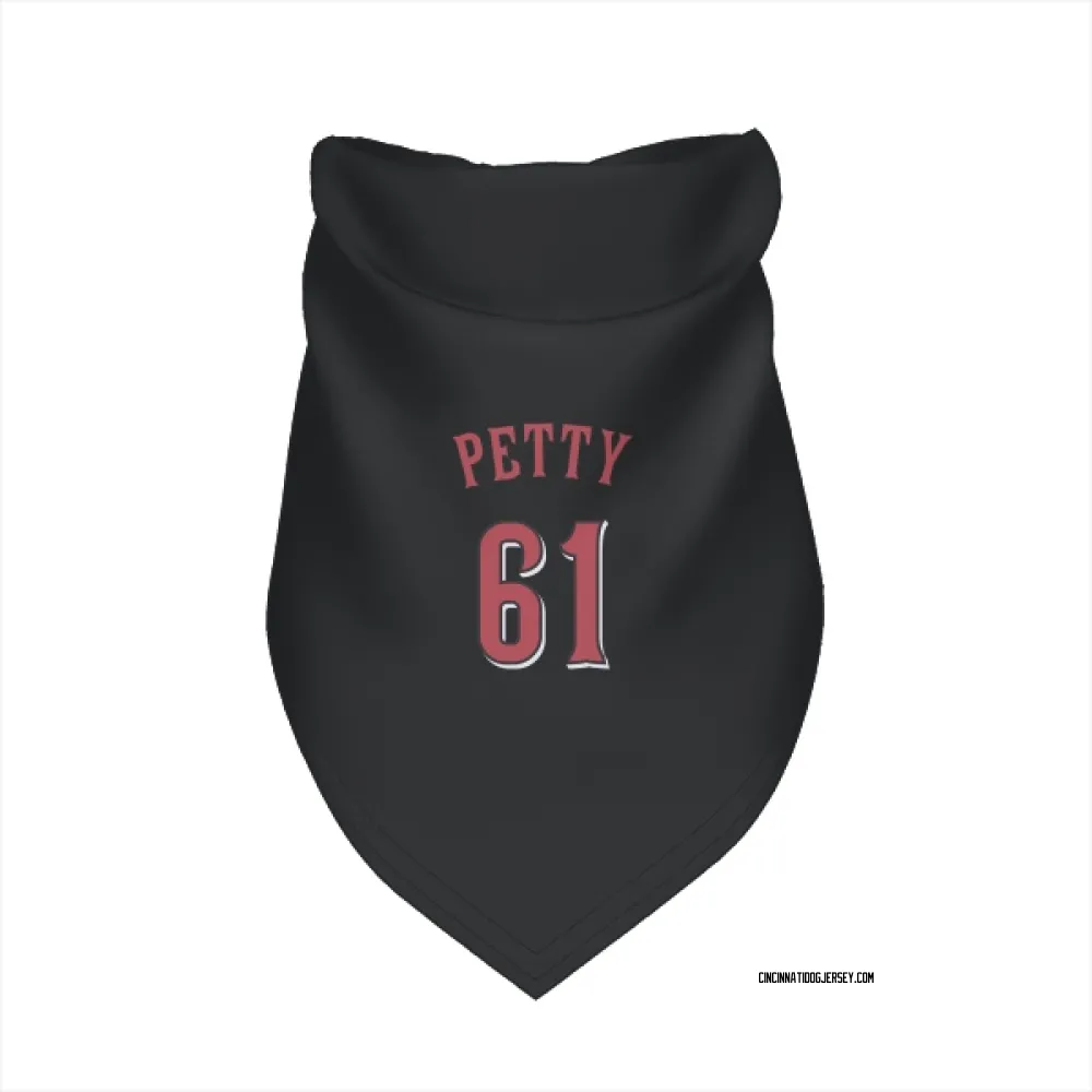 Cincinnati Reds Chase Petty Black Pet Bandana for Dog & Cat