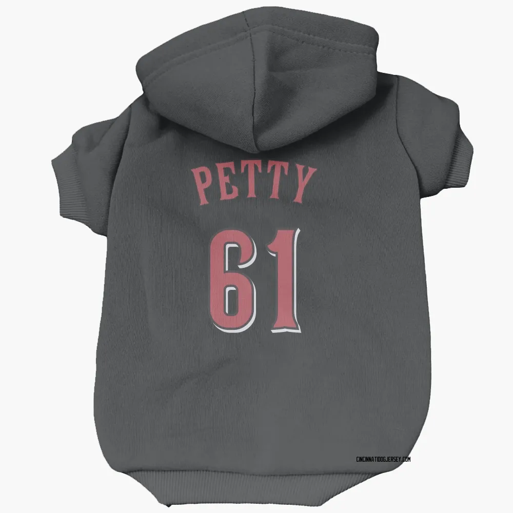 Cincinnati Reds Chase Petty Black Pet Hoodie for Dog & Cat