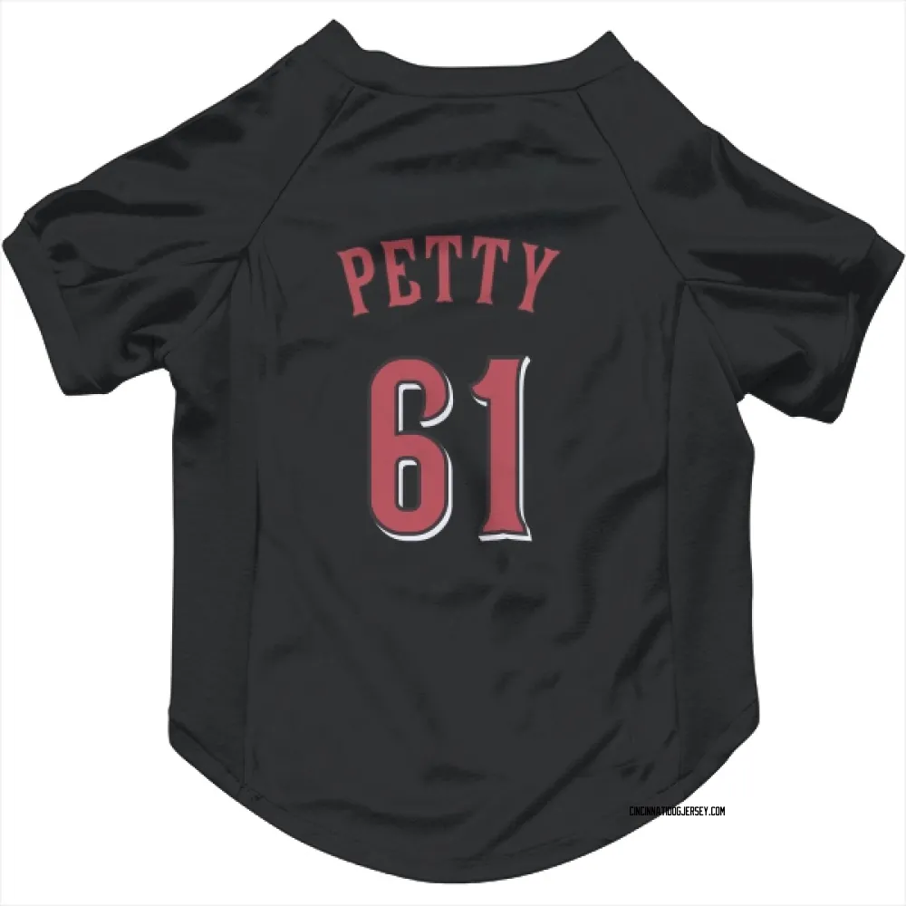 Cincinnati Reds Chase Petty Black Pet Jersey for Dog & Cat