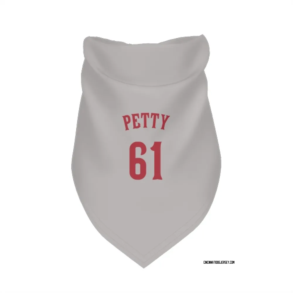 Cincinnati Reds Chase Petty Gray Pet Bandana for Dog & Cat