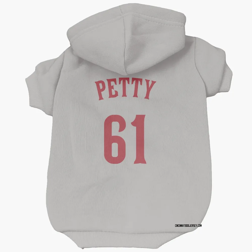 Cincinnati Reds Chase Petty Gray Pet Hoodie for Dog & Cat