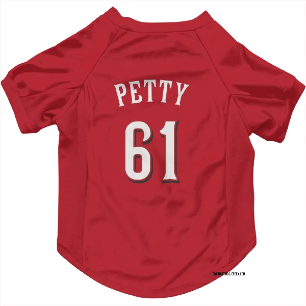 Cincinnati Reds Chase Petty Scarlet Pet Jersey for Dog & Cat