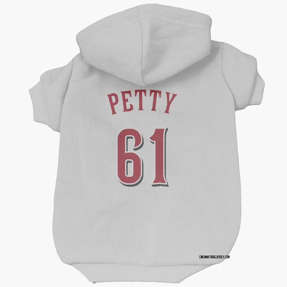 Cincinnati Reds Chase Petty White Pet Hoodie for Dog & Cat