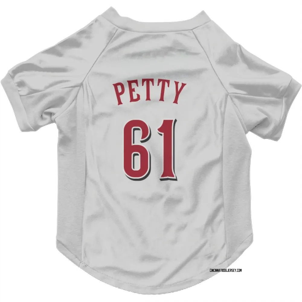 Cincinnati Reds Chase Petty White Pet Jersey for Dog & Cat