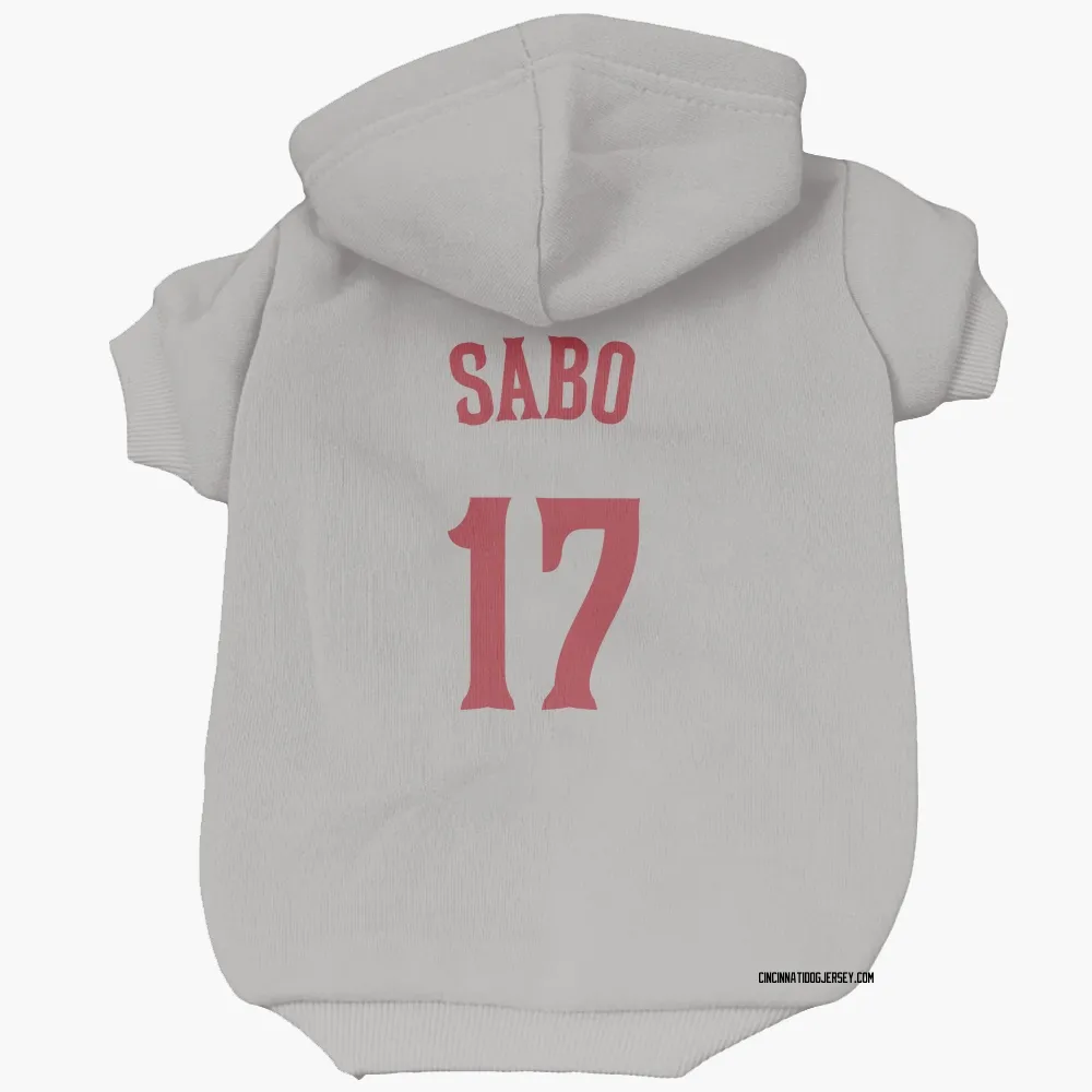 Cincinnati Reds Chris Sabo Gray Pet Hoodie for Dog & Cat