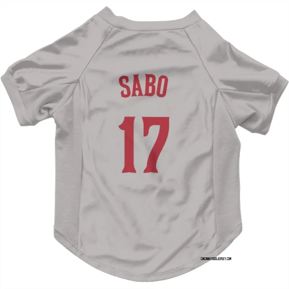 Cincinnati Reds Chris Sabo Gray Pet Jersey for Dog & Cat