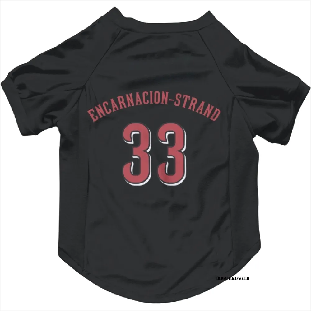 Cincinnati Reds Christian Encarnacion-Strand Black Pet Jersey for Dog & Cat