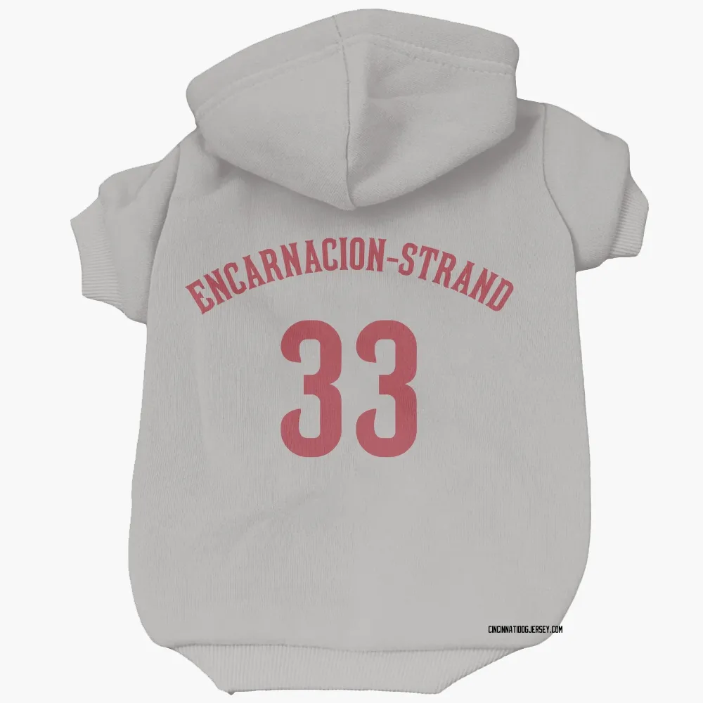 Cincinnati Reds Christian Encarnacion-Strand Gray Pet Hoodie for Dog & Cat