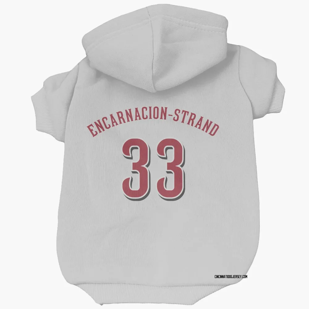 Cincinnati Reds Christian Encarnacion-Strand White Pet Hoodie for Dog & Cat