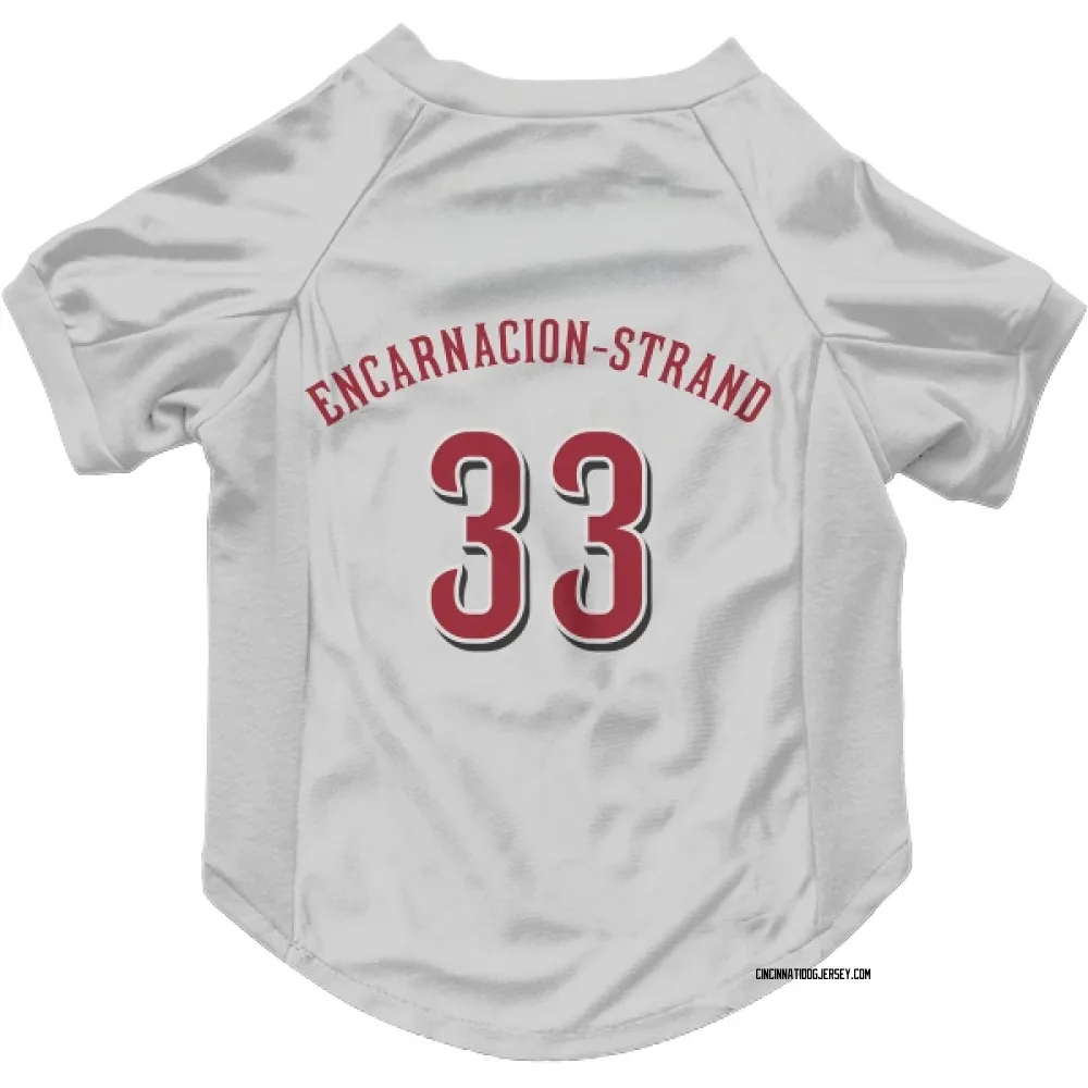 Cincinnati Reds Christian Encarnacion-Strand White Pet Jersey for Dog & Cat